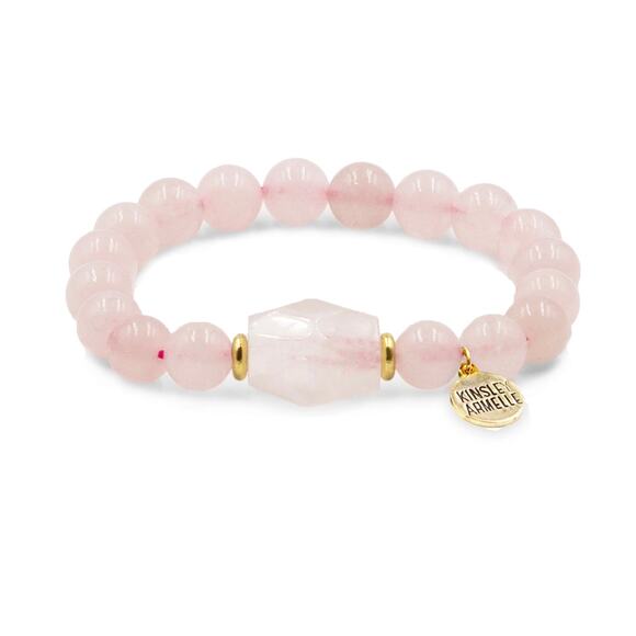 RETAIL $45 Kinsley Armelle Rose Quartz Marcia Collection Ballet Bracelet*Beauty* - Picture 1 of 2